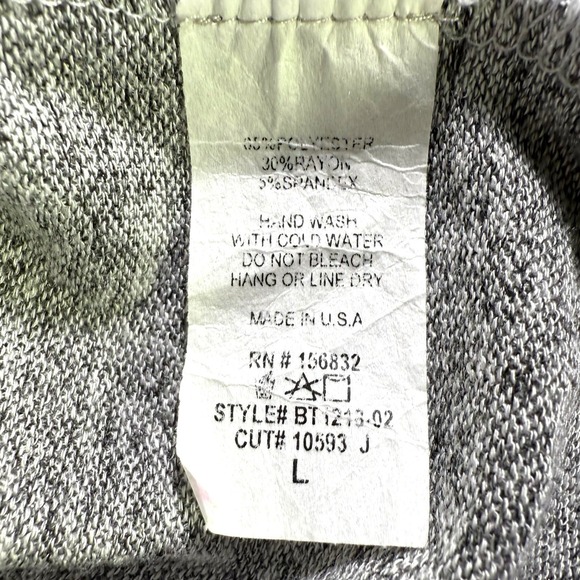 Bibi‎ Boutique Gray Lightweight Long Sleeve Soft Blouse Open Design Back Size L - Picture 9 of 12